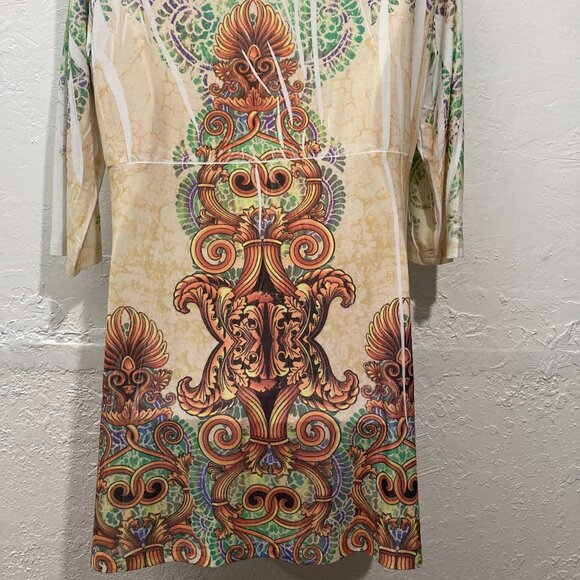 Aces Design Retro Tunic Top High waist Embellished Pullover Lightweight Multi XL - Picture 5 of 10